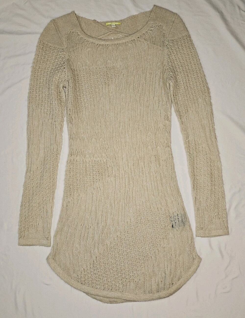 Gianni Bini Open Knit Size Small Cottagecore Layer Boho Wool Mohair Blend
